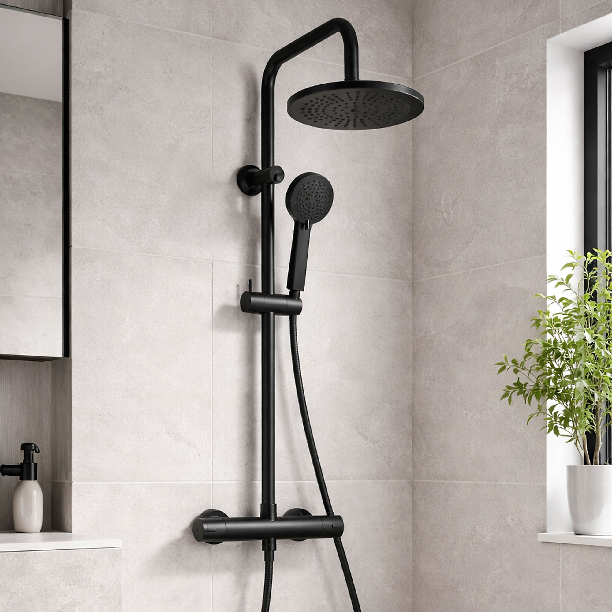 Colonne de douche thermostatique noir Target Essebagno