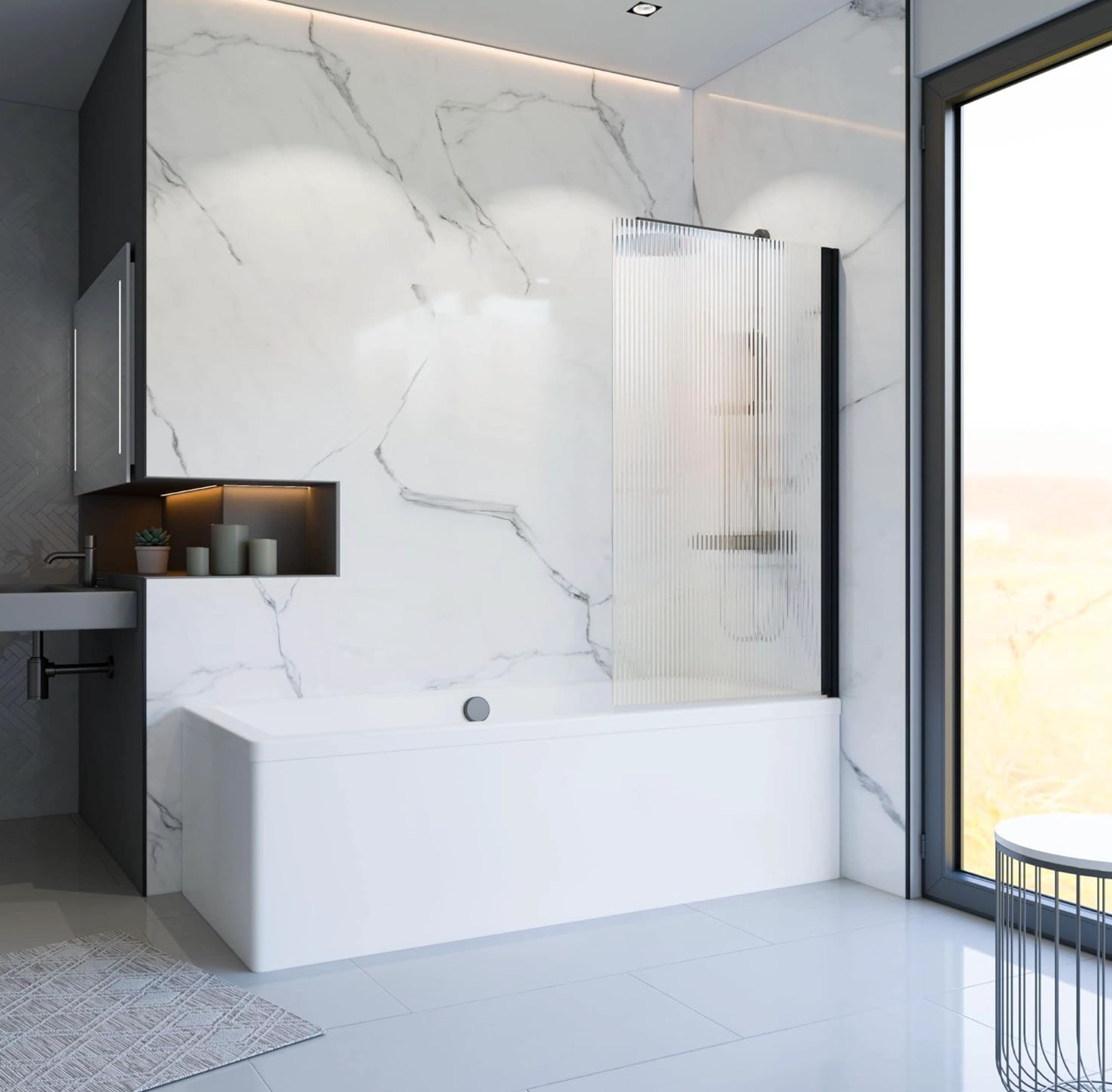 Pare-baignoire rabattable