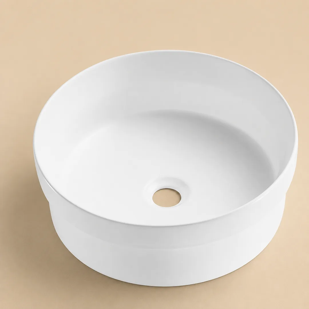 Vasque semi-encastrée Aito – Céramique blanche Ø 36 cm