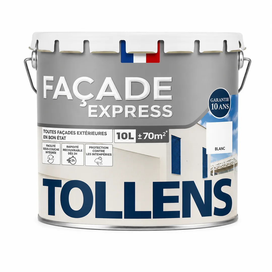 Peinture extérieure façade Tollens Express Blanc Mat 10 L