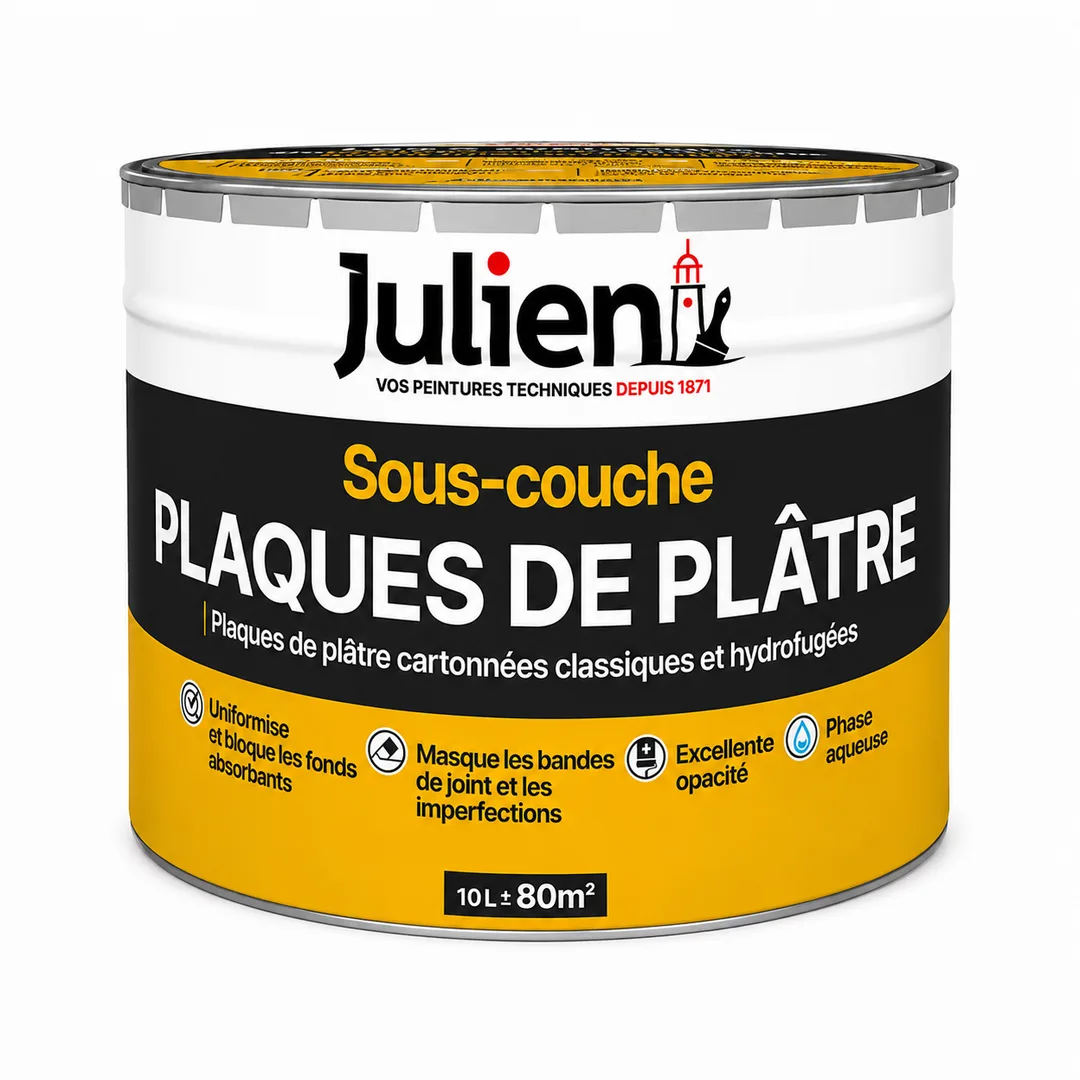 Sous-couche Julien Plaques de Plâtre Blanc Mat 10 L – Murs & Plafonds Intérieurs