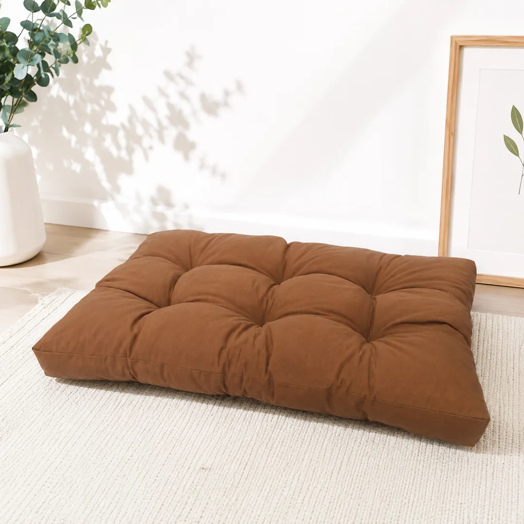 Matelas coussin palette orange terracotta
