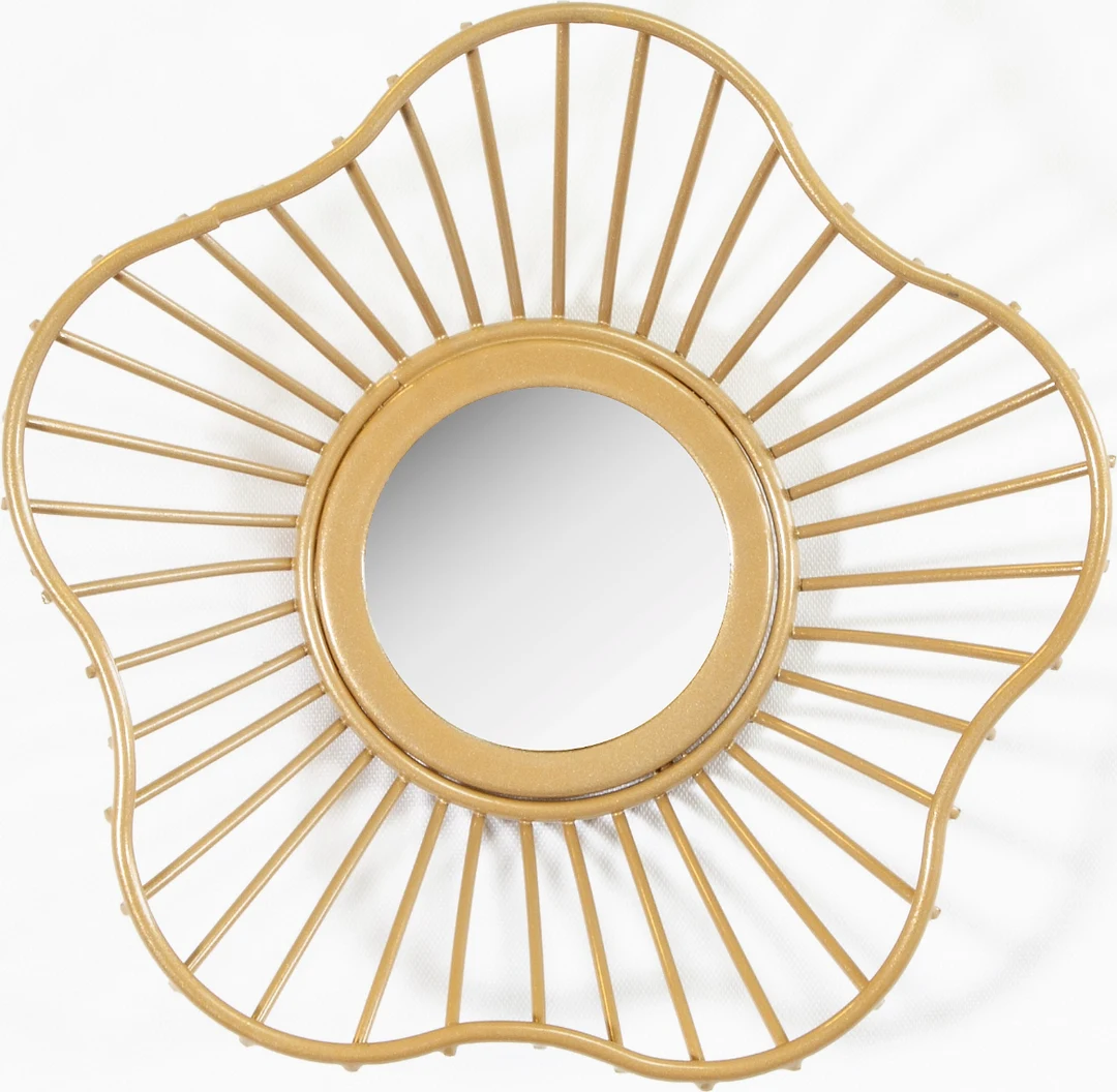 Lot de 3 miroirs muraux filaires Ø20, 30 et 60 cm – Métal doré