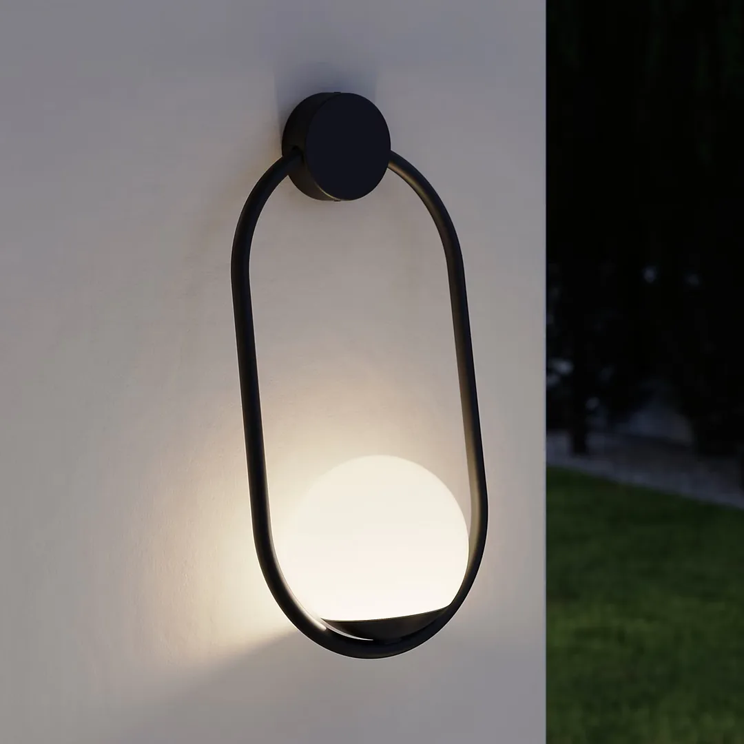 Applique murale extérieure Ruble – E14 – 25 W – IP44 – Noir