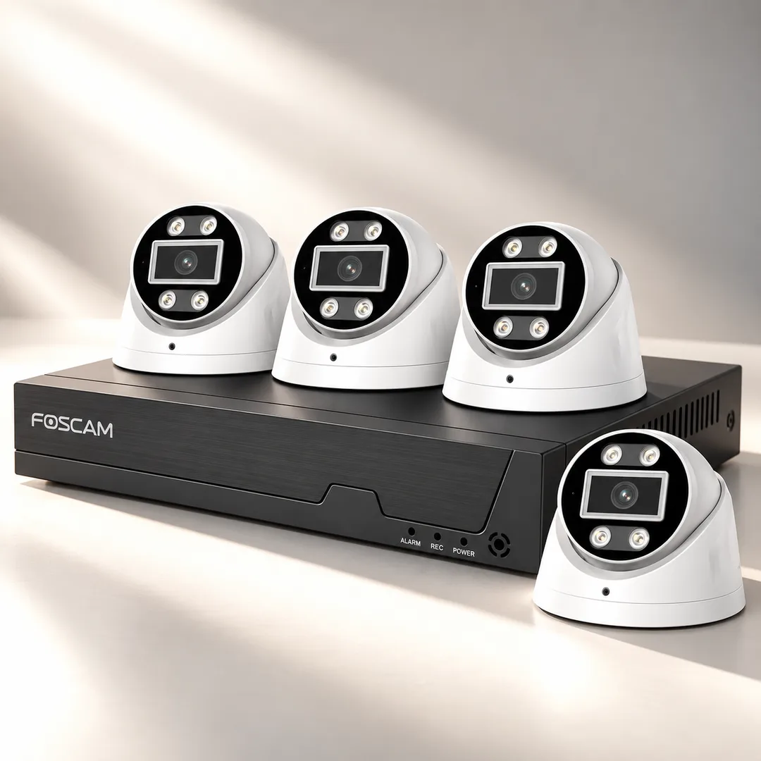 Foscam Surveillance Kit FN9108E-T4-2T with T5EP PoE Cameras and 2T Disc Included.