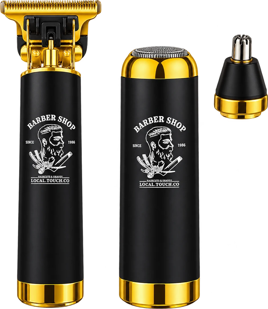 Mini Tondeuse 3 en 1 Barber Shop – Rechargeable – Noir & Or