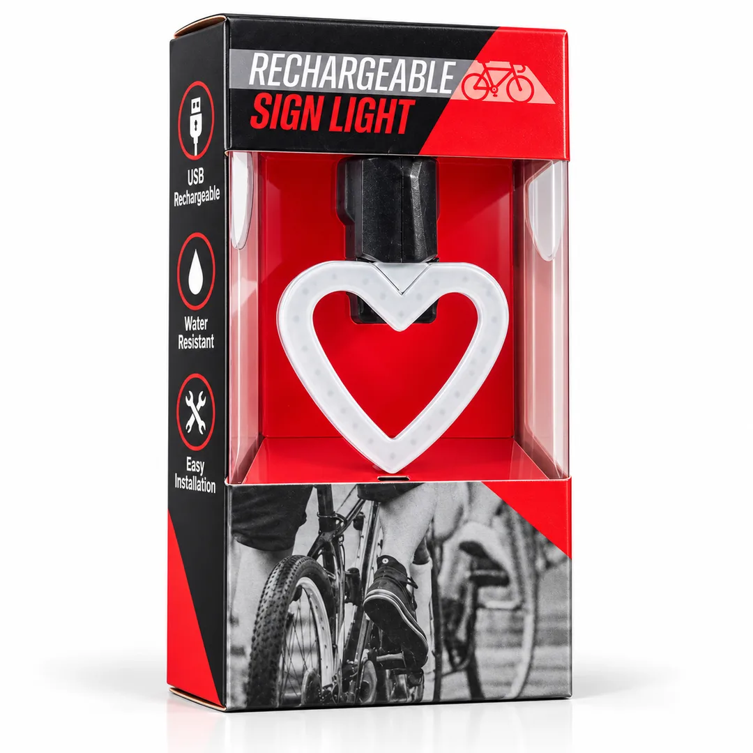 Éclairage de sécurité rechargeable pour vélo – Signal lumineux rouge