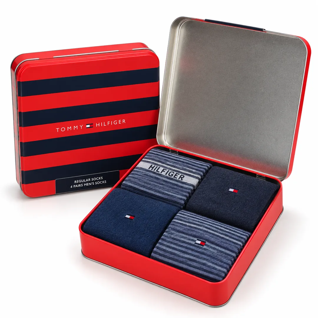 Tommy Hilfiger – Coffret cadeau 4 paires de chaussettes homme