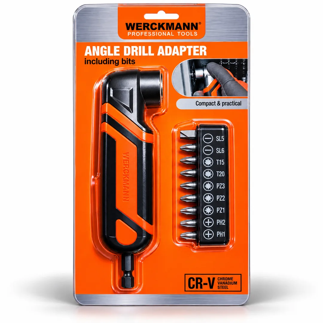 Adaptateur de Vissage à Angle Droit avec Embouts – WERCKMANN Professional Tools