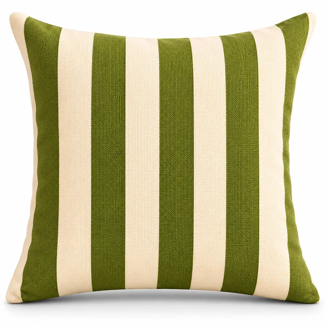 Housse de coussin décorative en coton 45 × 45 cm – Style Riviera – Fermeture éclair